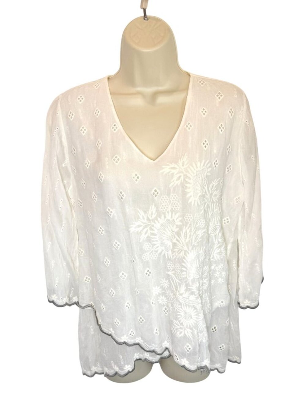 Johnny Was Aria Blouse White NWT - Size XS
